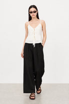 White button front tiered spaghetti strap tank top_5