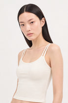 White cross back stretch jersey tank top_3