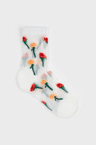 Stemmed roses sheer socks - Set of 6