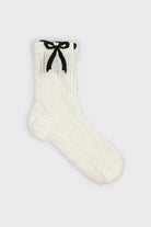 White giant black bow socks_3