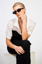 White and black corset short sleeved shirt_5