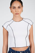 White and black trim tee_1