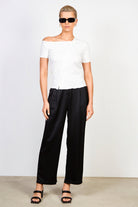White diagonal button tee_3