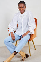 White double ruffle blouse_5