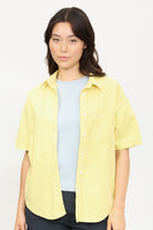 Yellow pocket front short sleeve shirt_1
