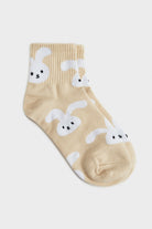 Beige and white 'Zodiac Rabbit' floppy ears socks_2