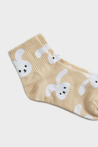 Beige and white 'Zodiac Rabbit' floppy ears socks_3