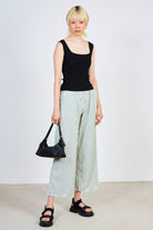 Black thick strap knit tank_4