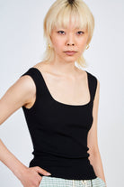 Black thick strap knit tank_2