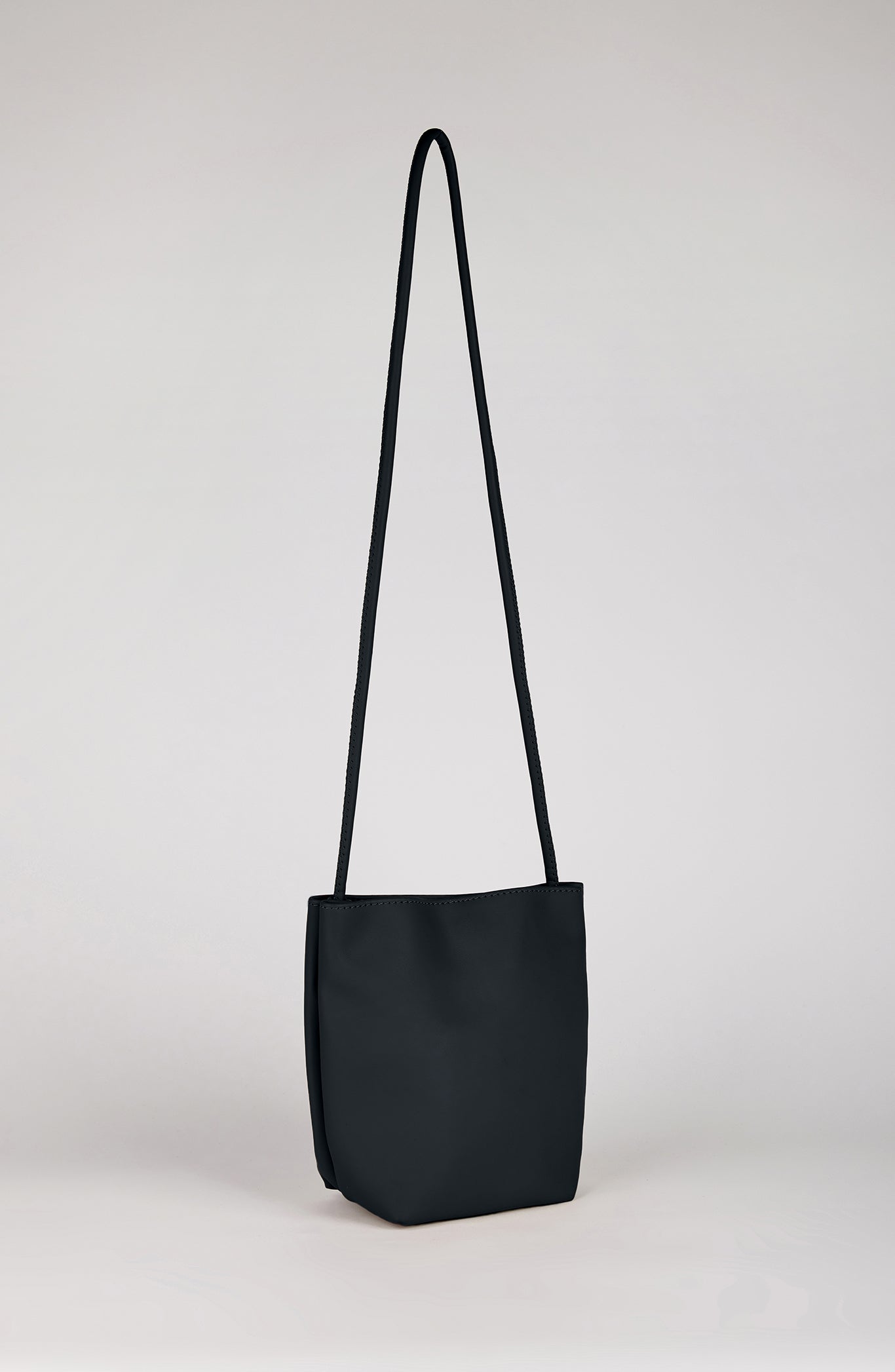 Black vegan leather small cross body bag