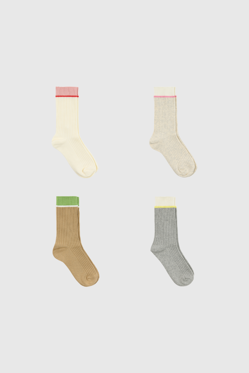 Colorblock ribbed socks - Set of 4