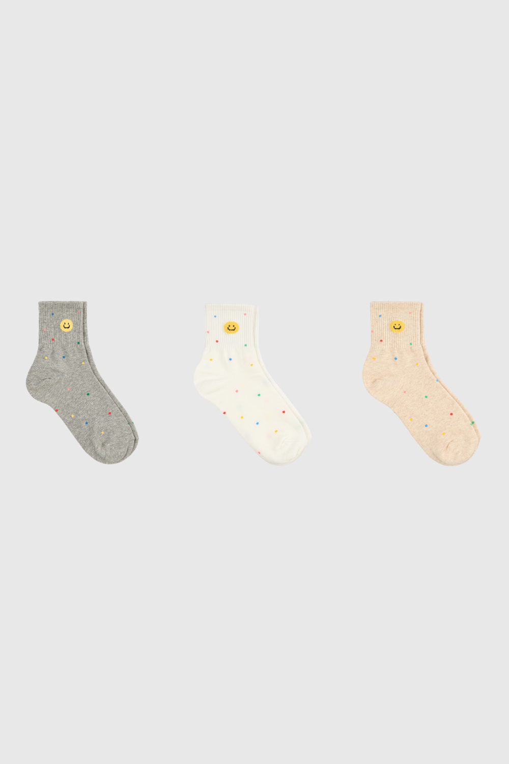 Confetti smiley face socks - Set of 3