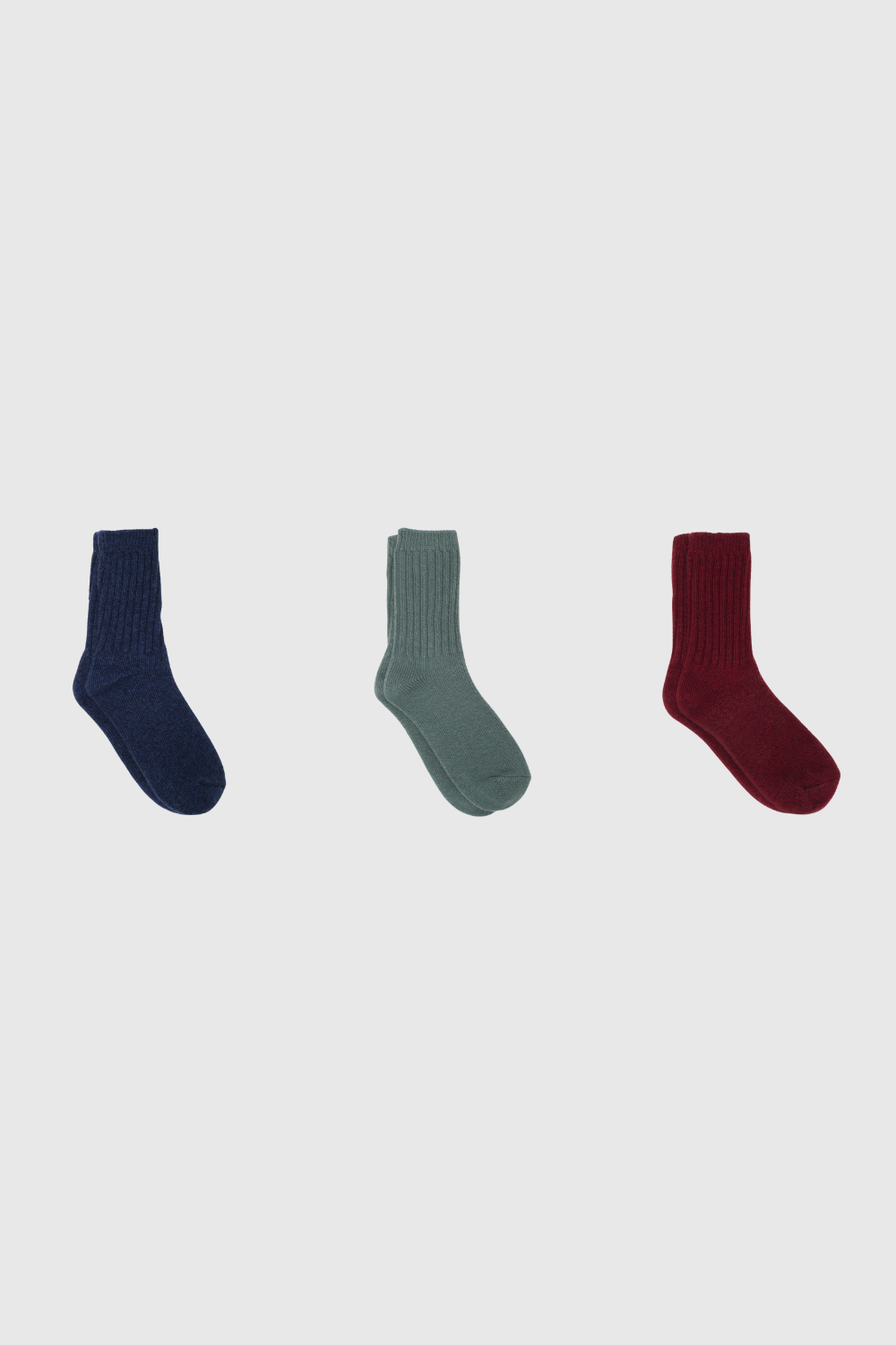 Dark ribbed cashmere wool blend socks - Set of 3