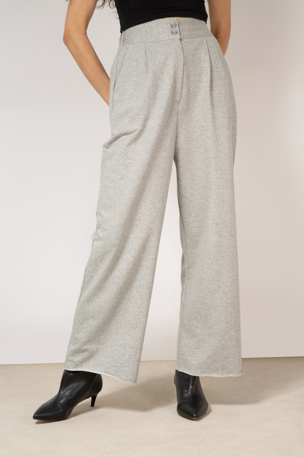Grey smart sweatpant trousers_1