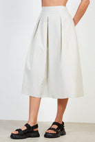 Grey and ivory striped seersucker skirt_1