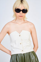 Ivory button front strapless top_1