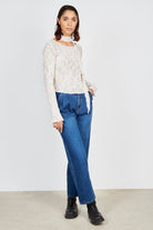 Ivory semi sheer rainbow weave blouse_3