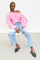 Light blue washed straight leg jeans_5