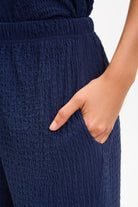 Navy blue textured trousers_3