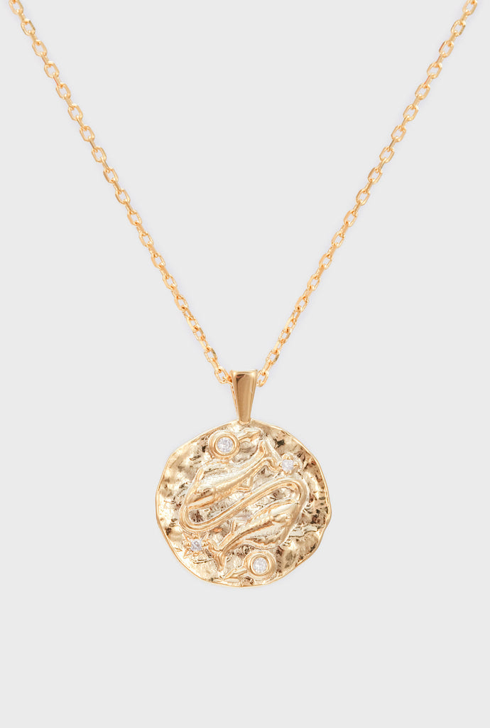 Gold zodiac charm necklace - Pisces_2