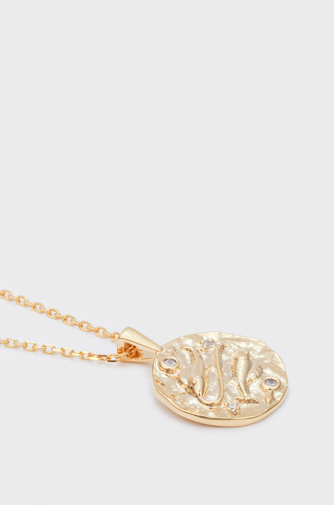 Gold zodiac charm necklace - Pisces_1
