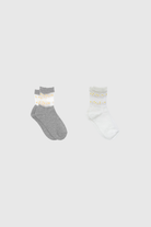 Sheer daisies ankle block socks - Set of 2