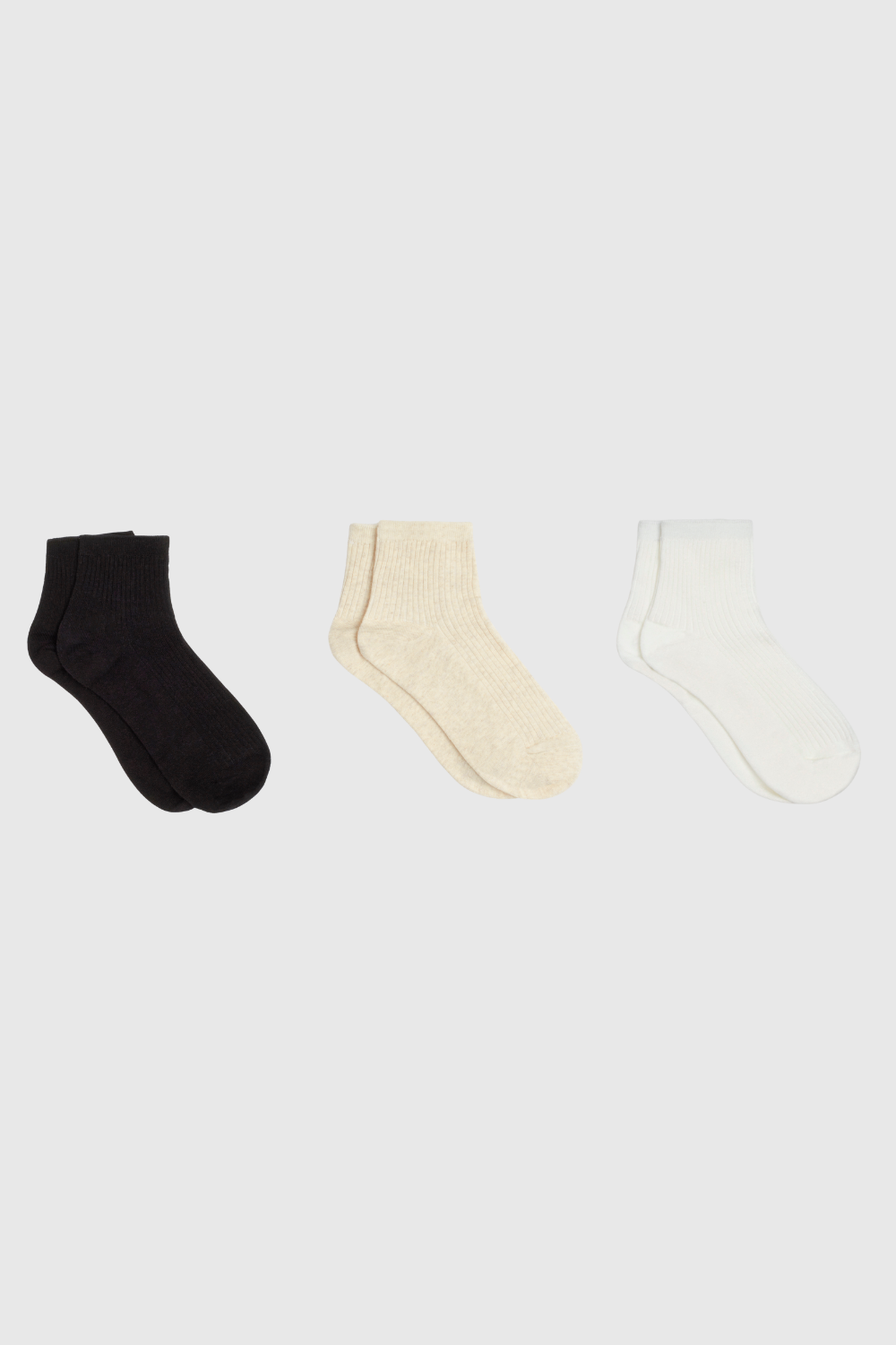 Short cotton blend socks - Set of 3