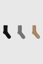 Smooth rainbow fleck wool blend socks - Set of 3
