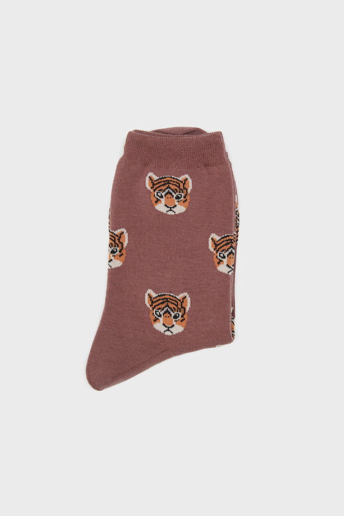 Pale brown 'Zodiac Tiger' socks_4