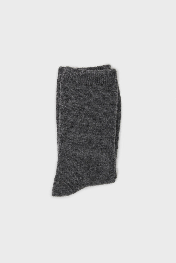 Grey smooth cashmere wool blend socks_4