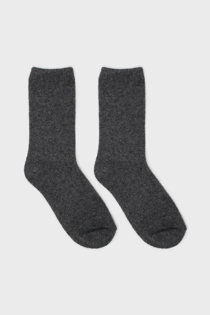 Grey smooth cashmere wool blend socks_2