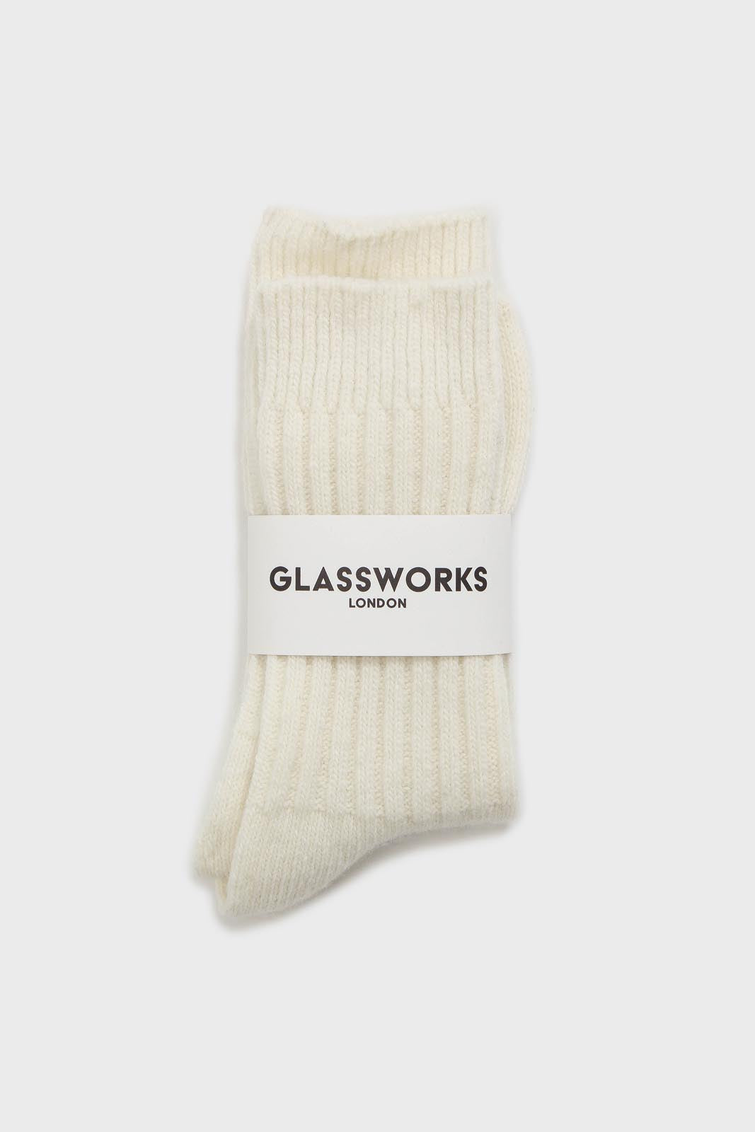 Ivory cashmere wool blend socks_3
