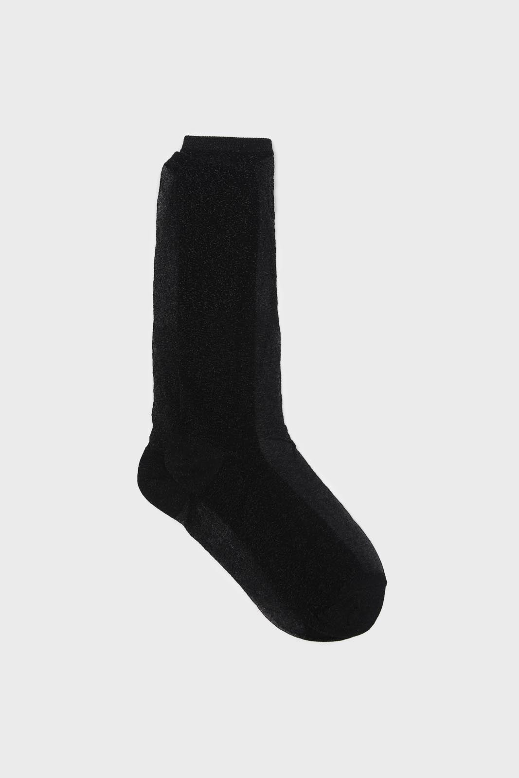 Black glitter superstar long socks