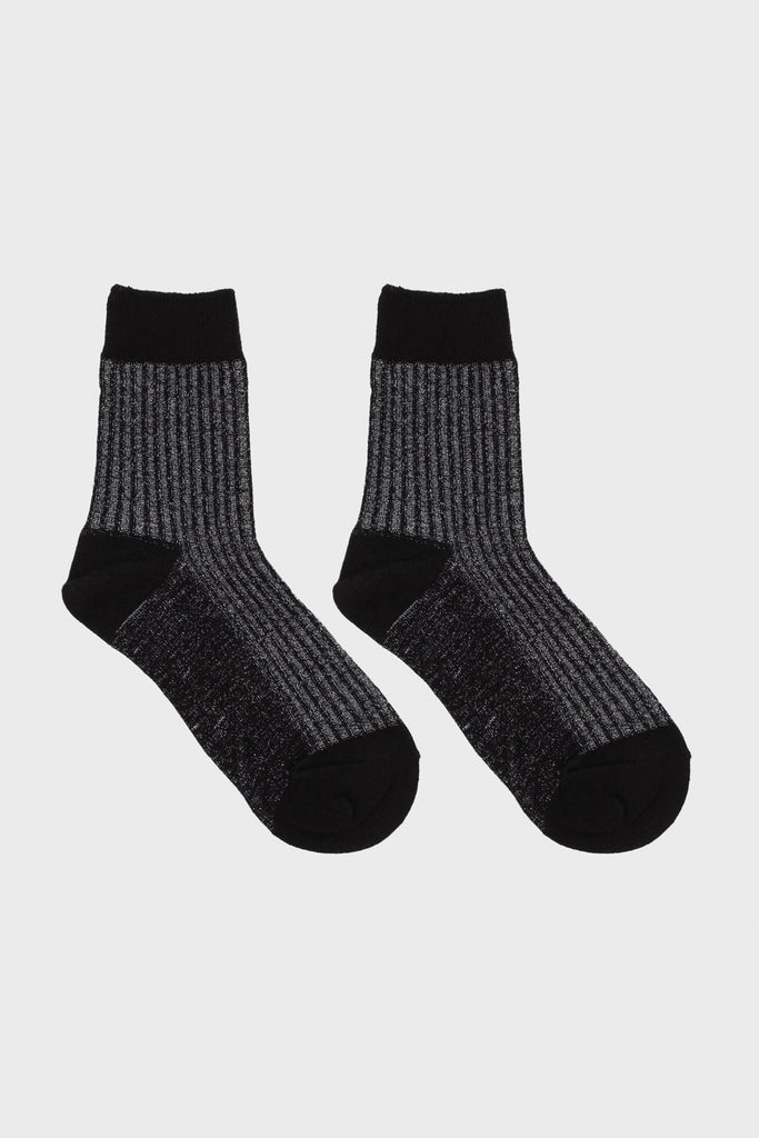 Black metallic vertical stripe socks_2