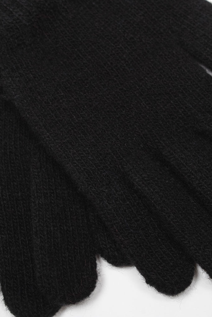 Black smooth wool blend gloves_4