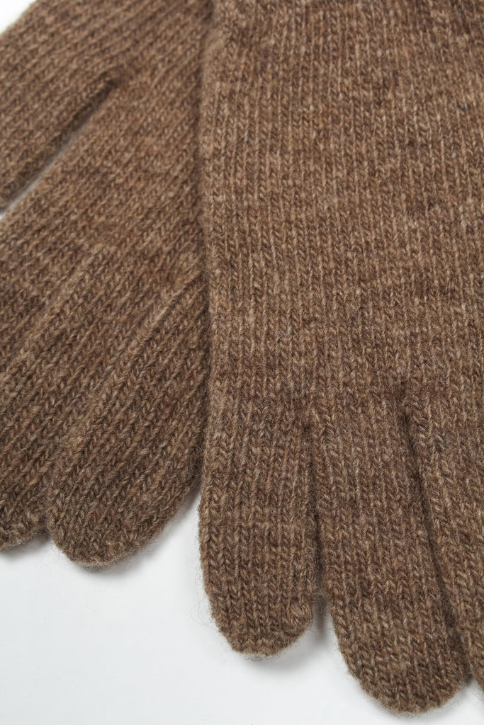 Light brown smooth wool blend gloves_4