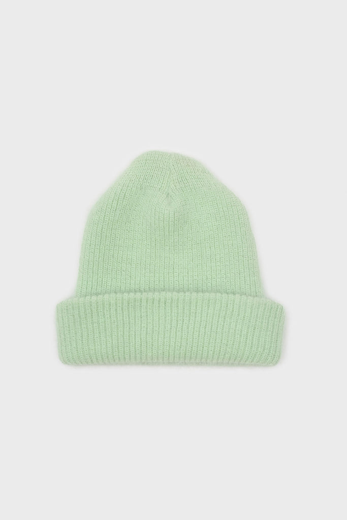 Mint green mohair beanie hat_5
