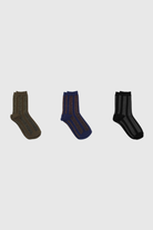 Glitter vertical striped socks - Set of 3